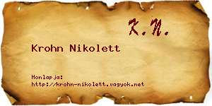 Krohn Nikolett névjegykártya