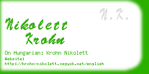nikolett krohn business card